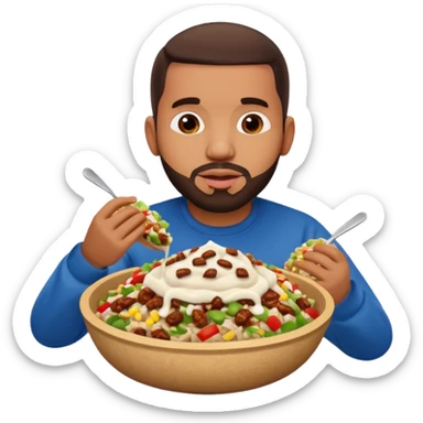 Drake eating a chipotle burrito bowl sticker