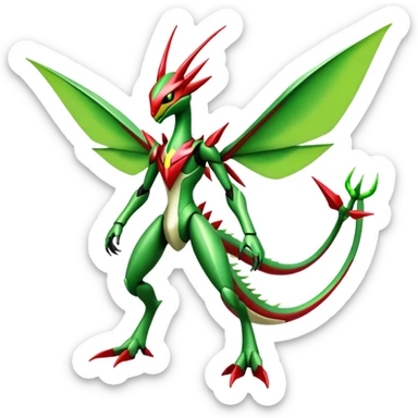  Cool Edgy Shiny Futuristic Ethereal Legendary Scizor-Kartana-Digimon-Schyther-Flygon-hybrid full body sticker