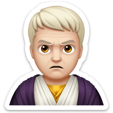 evil man with greek toga sticker