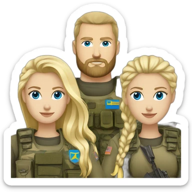 ukrainian military blonde with a beard and blue eyes who looks like ragnar lodbrok sticker