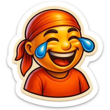lol face laughing crying
orange shirt
make him smile
Change His durag To orange sticker