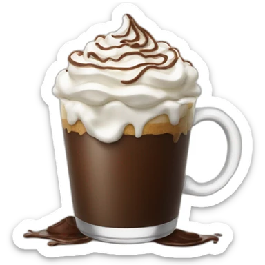coffee with whipped cream and chocolate shavings sticker