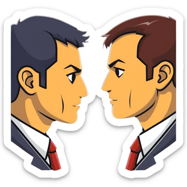 two men, gay couple, breaking up, expressive cartoon sticker style sticker