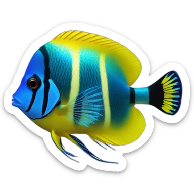 Blue cheek butterfly fish sticker