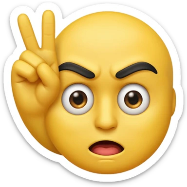 haz un emoji muy enojado mirandome con una mano delante que con dos dedos segnale los ojos, un dedo a ojo sticker