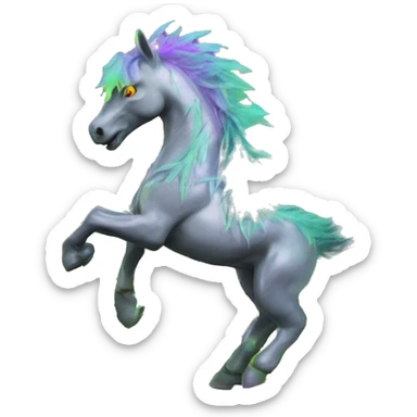 420 .Zombie_ Vaporwave black holographic oilslick zombie dragon unicorn person smoking yellow caution tape hemp leaves unicorn Pegasus hemp plants sticker