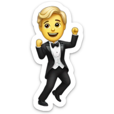 dancing man in a tuxedo sticker