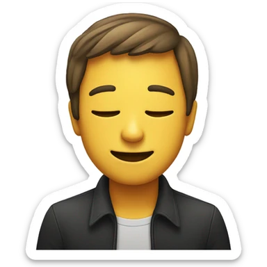 An emoji that is smiling with a closed eye but only the half of the face is visible sticker