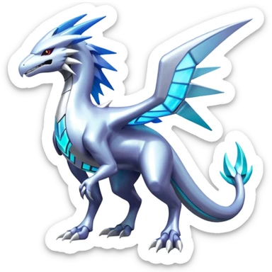 Futuristic Epic Legendary Shiny Cyber-Latios-Dialga-Suicune-Reshiram-Creature, (full body) sticker