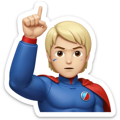 Mark from Battle of the Planets doing fist pump. sticker