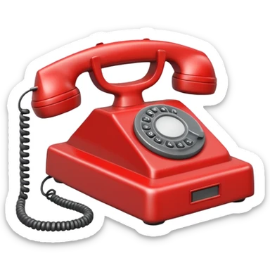 Minimalist emoji-style sticker of an old phone receiver with no signal waves, cracked and floating. Desaturated tones.
 sticker