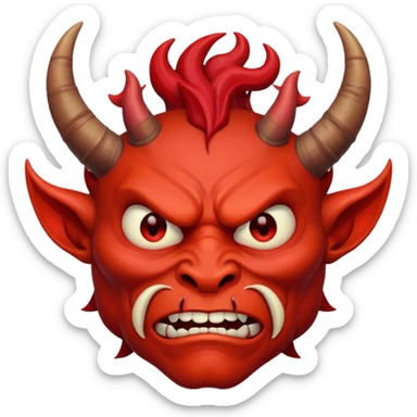 Devil with groan sticker