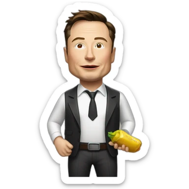 Elon musk buvant un coca sticker