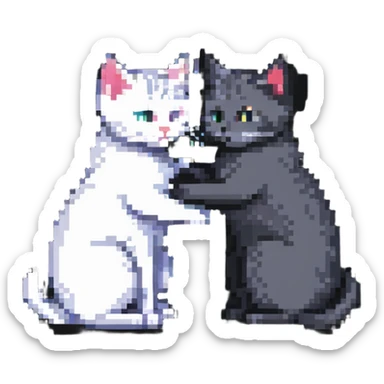 two emo cats in love sticker