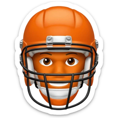 College football player helmet in  orange color  sticker