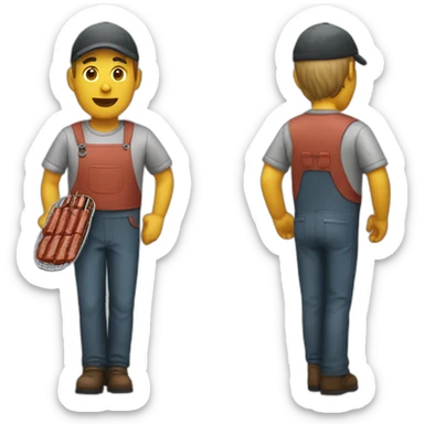 Barbecue man sticker