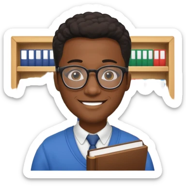Bookstore Clerk black man sticker