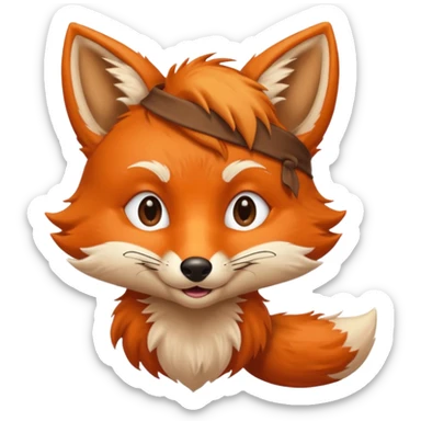 Foxy the fox with a hook sticker