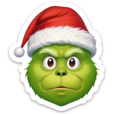 The grinch with santa hat sticker