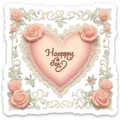 vintage valentine’s day card sticker