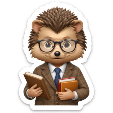 hedgehog professor sticker