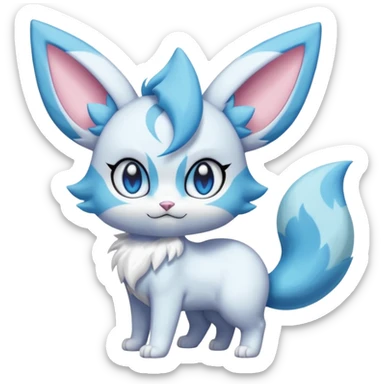  Fey Toony Espurr-Glaceon-Skitty-Delcatty-Sprigatito-Purrloin-fusion-hybrid sticker