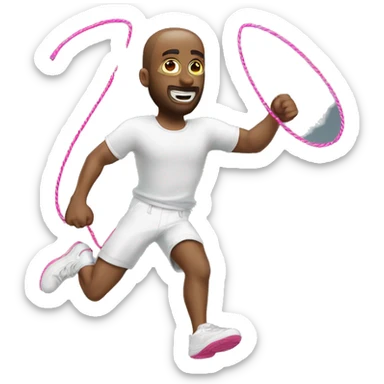 White man jump on skipping rope TJ sticker