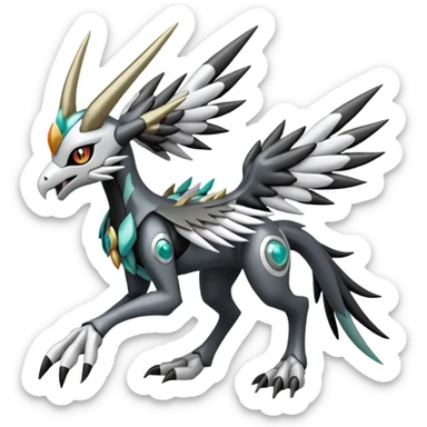 Meloetta-Wargreymon-Silvally-Kyurem-Trico-Pokémon-Digimon-Fakémon-fusion-hybrid-creature sticker