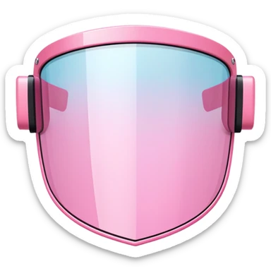 curved frameless pink shield visor, Y2K fashion, sleek one-piece lens design sticker