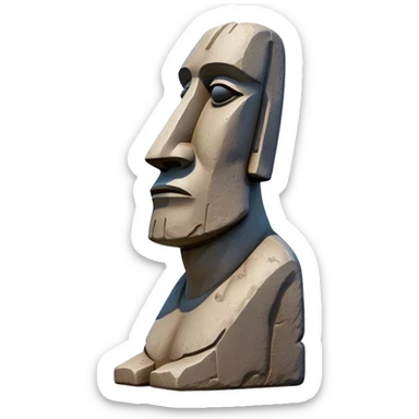 easter island statue side view sticker