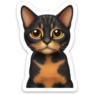Black orange turtle mix strict cat sticker