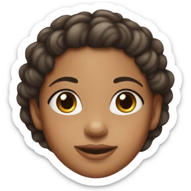 Bi racial girl with curly hair in a ponytail  sticker