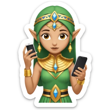elf with egypt custome dress and smartphone sticker