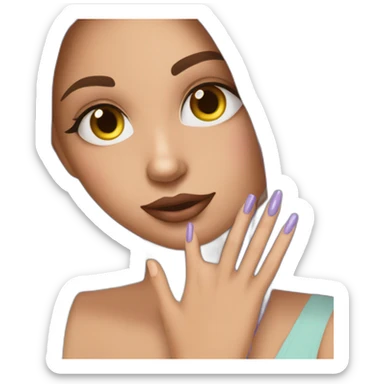 girl-with-manicure-nail-and-long-toung sticker