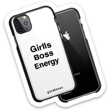 minimal phone case with the words 'Girlboss Energy' in stylish, confident text, no people sticker