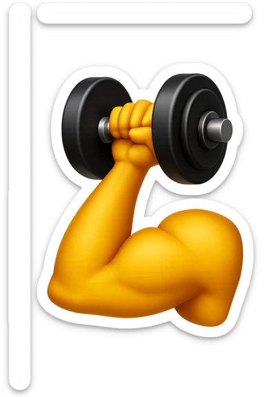 EMOJI STILE IPHONE DI UN BICIPITE CON MANUBRIO DA PALESTRA sticker