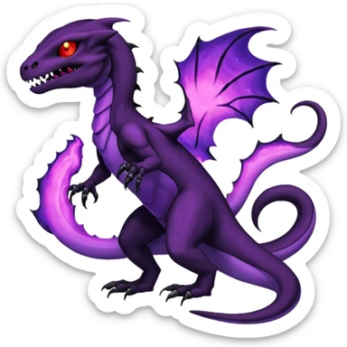 Nebulae Evil Spooky Salandit-Duskull-Noibat-Fakémon-hybrid-creature (full body)  sticker