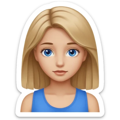 girl with dark blonde hair,skin normal-summer,blue eyes sticker