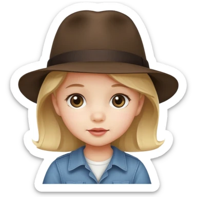 a baby girk with fedora  sticker