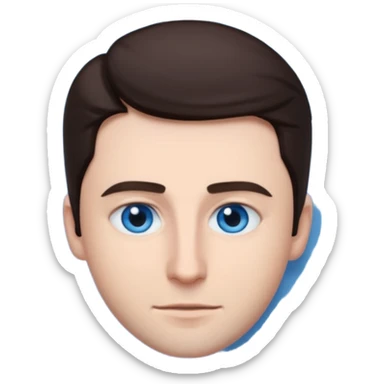 Jon Abrahams (b.1977) with blue eyes, dark brown hair sticker