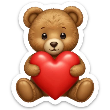 Teddy bear with a heart in her arms and write Didou in it sticker