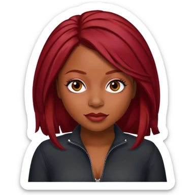 LaTavia Robeson with dark red hair sticker