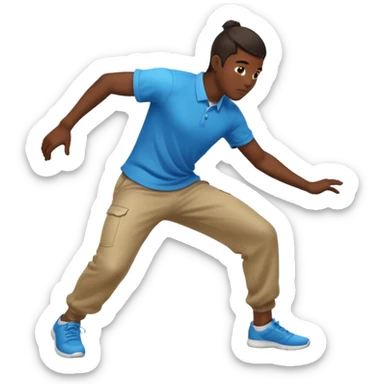 Chinese man twerking from behind angle in motion with motion blur or motion lines  sticker