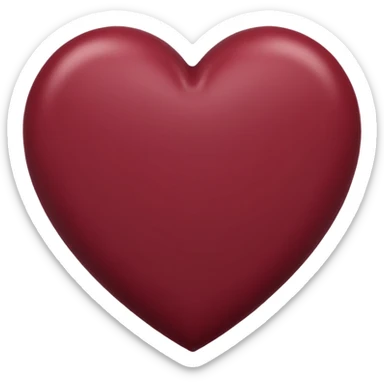 Maroon heart flat sticker