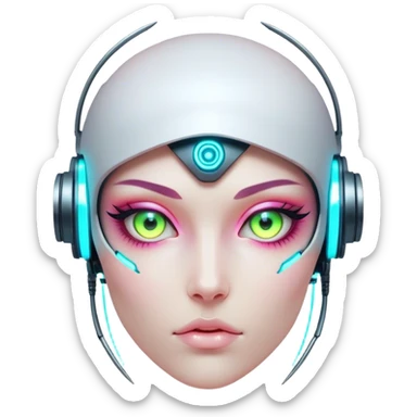 neon cyberpunk style cyber eyes sticker