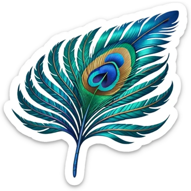 Peacock Feather leaf  sticker