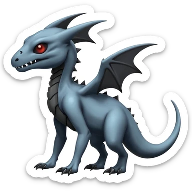 Nebulae Gothic Spooky Evil Futuristic Shiny Salandit-Cubone-Duskull-Noibat-Fakémon-hybrid-creature (full body)  sticker