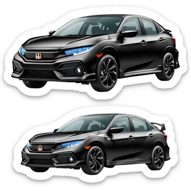 Make an emoji of a 2024 Honda civic sport with a black exterior with no added color  sticker
