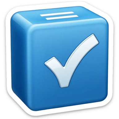 Checkmark in a blue box sticker