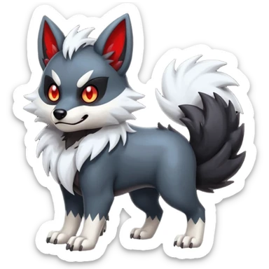 Obstagoon-Banshee-Zorua-Mightyena-Poochyena-fusion  sticker
